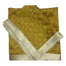 Mustard Satin Rumala with self print