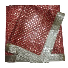 Red Sequence and Thread Work Embroidery Rumala Sahib