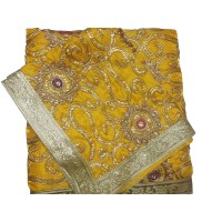 Yellow Heavy Embroidery Rumala Sahib