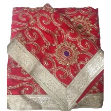 Red Silk Rumala Sahib with Embroidery