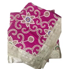 Magenta Silk Rumala Sahib with Embroidery